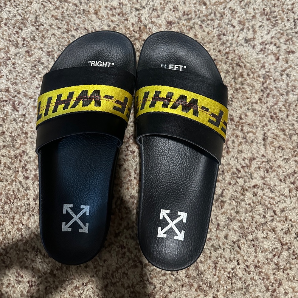 Off- White Sliders “Black Yellow” - image 2